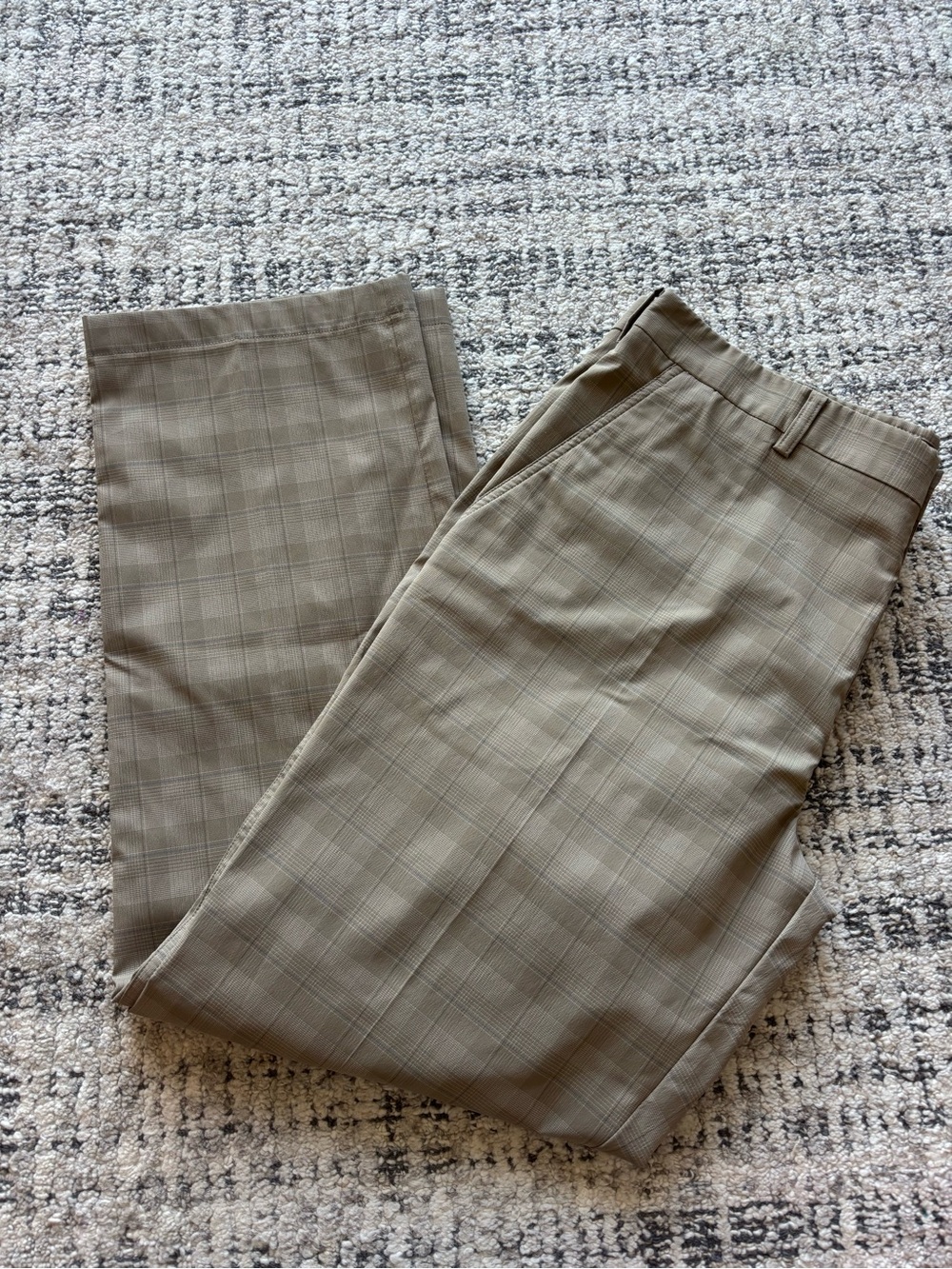 Nike Men's Plaid Dress Pants in Light Tan